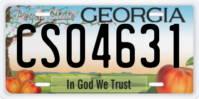 GA license plate CSO4631