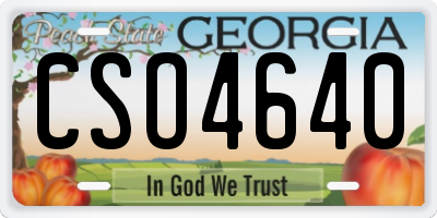 GA license plate CSO4640