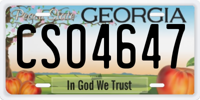 GA license plate CSO4647