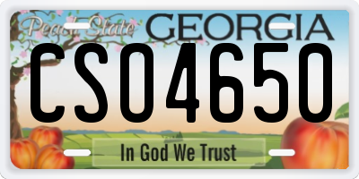 GA license plate CSO4650
