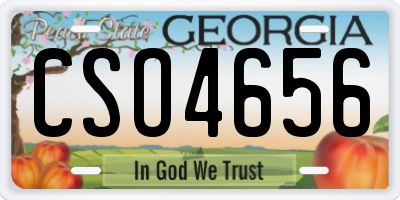 GA license plate CSO4656