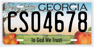 GA license plate CSO4678