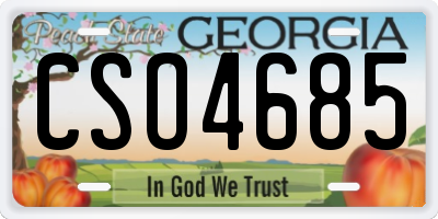 GA license plate CSO4685