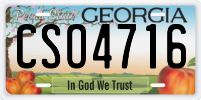 GA license plate CSO4716