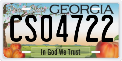 GA license plate CSO4722