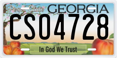 GA license plate CSO4728