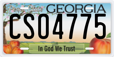 GA license plate CSO4775