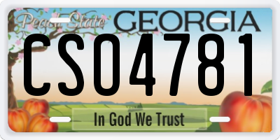 GA license plate CSO4781