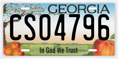 GA license plate CSO4796