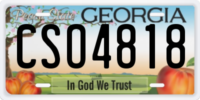 GA license plate CSO4818