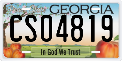 GA license plate CSO4819