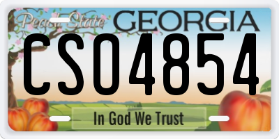 GA license plate CSO4854