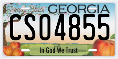 GA license plate CSO4855