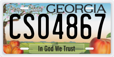 GA license plate CSO4867