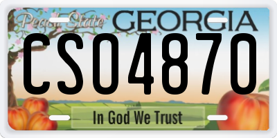 GA license plate CSO4870