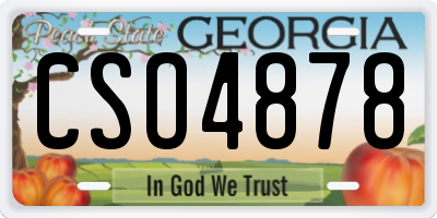 GA license plate CSO4878