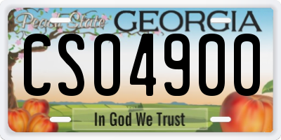 GA license plate CSO4900