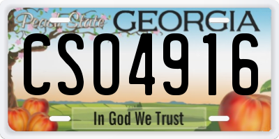 GA license plate CSO4916