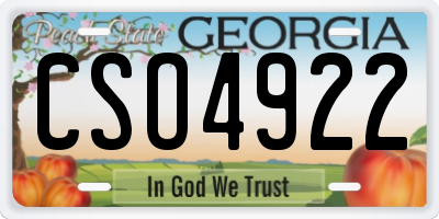 GA license plate CSO4922