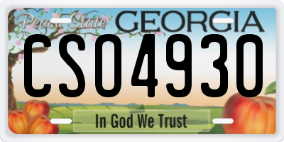 GA license plate CSO4930