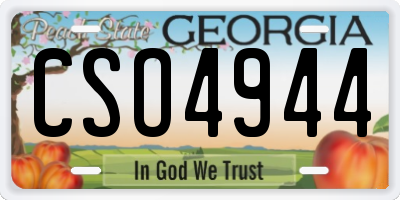 GA license plate CSO4944