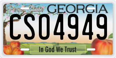 GA license plate CSO4949