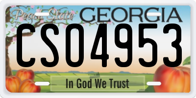 GA license plate CSO4953