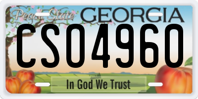 GA license plate CSO4960