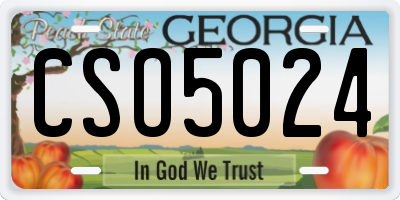 GA license plate CSO5024