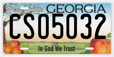 GA license plate CSO5032