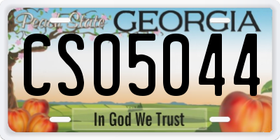 GA license plate CSO5044