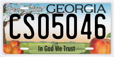 GA license plate CSO5046