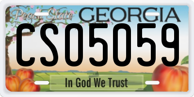 GA license plate CSO5059