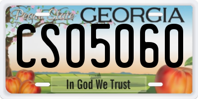 GA license plate CSO5060