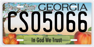 GA license plate CSO5066
