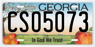 GA license plate CSO5073