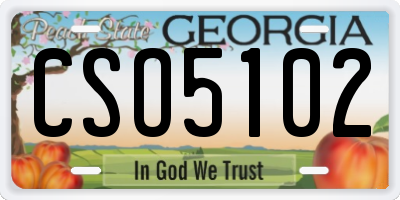 GA license plate CSO5102