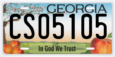 GA license plate CSO5105