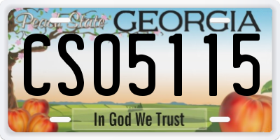 GA license plate CSO5115