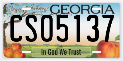 GA license plate CSO5137