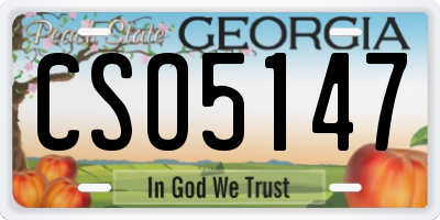 GA license plate CSO5147