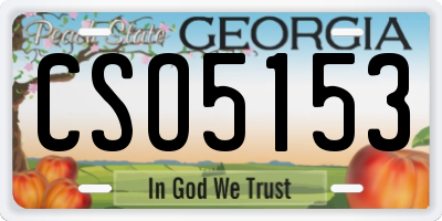 GA license plate CSO5153
