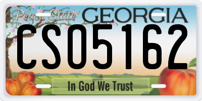 GA license plate CSO5162