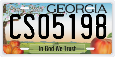 GA license plate CSO5198