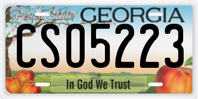 GA license plate CSO5223