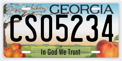 GA license plate CSO5234