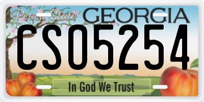 GA license plate CSO5254