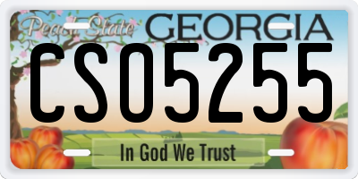 GA license plate CSO5255