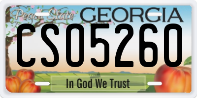 GA license plate CSO5260