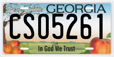 GA license plate CSO5261